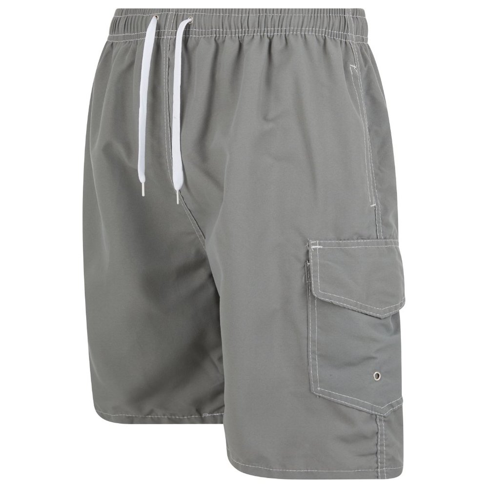 Men Swim Shorts, Swimming Trunks, 3 Pocket Cargo Swimwear, Olive - Picture 2 of 7